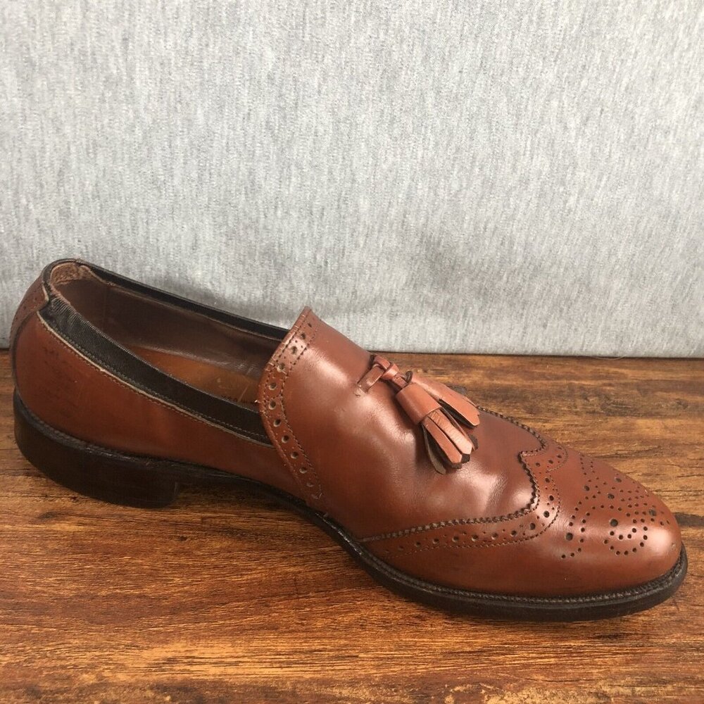 Allen Edmonds Canfield Leather Brown Semi Brogue Oxford Dress Shoes Size‎ 10 B - Picture 9 of 11